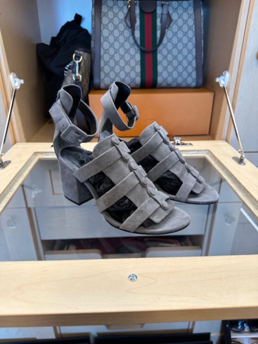 Alexander Wang Suede T-Strap size 37 Gray Pumps